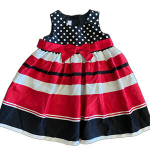 Bonnie Jean Baby Polka Dot & Stripe Formal Dress Girls' 18 Months